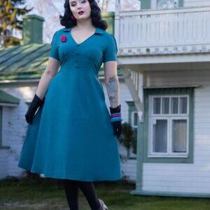 NWT - SeventyOne Boutique -1940's  vintage style Teal Dress